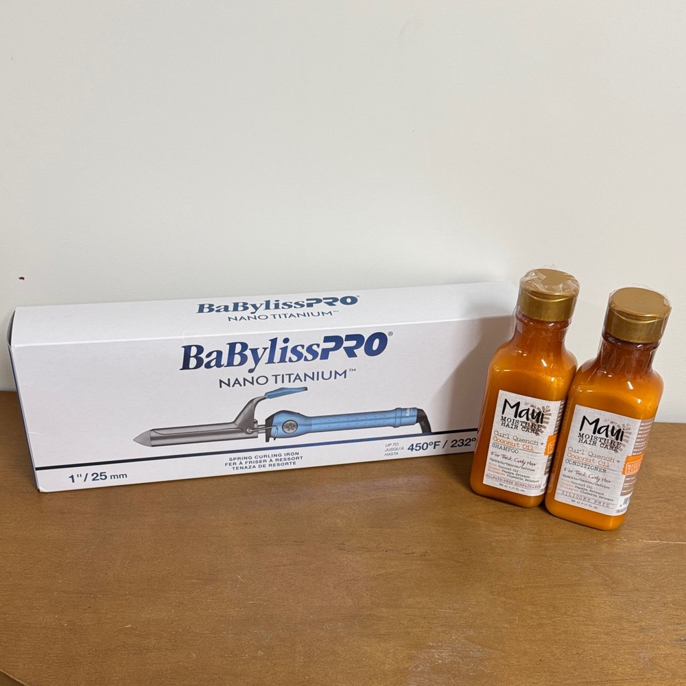 BaBylissPRO Nano Titanium Styling Tool with Maui Moisture Orange Shampoo